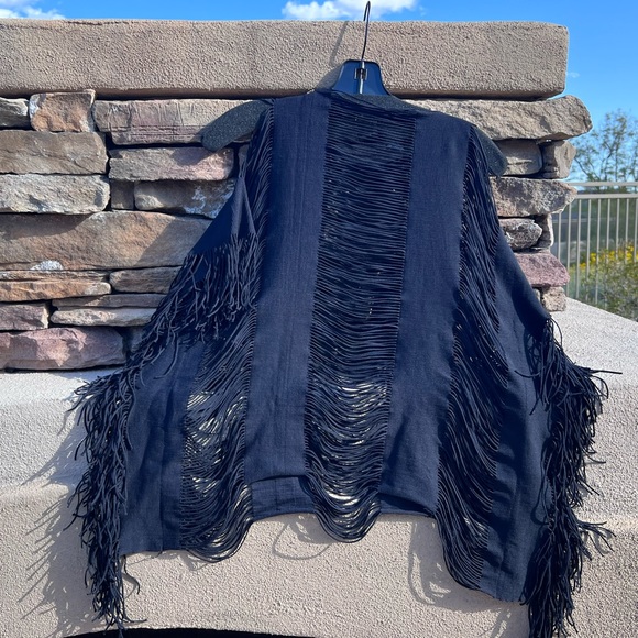 PilyQ Haute Summer black Poncho bathing suit cover up one size - Picture 7 of 15